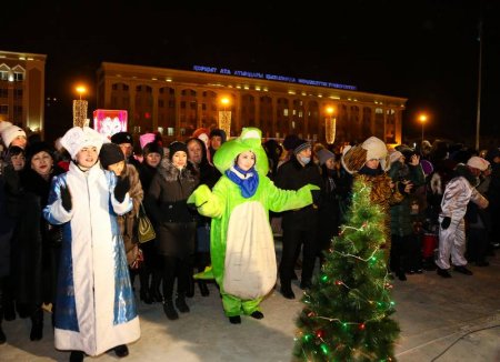 Қызылордада 23 метрлік жаңажылдық шыршаның шамы жағылды