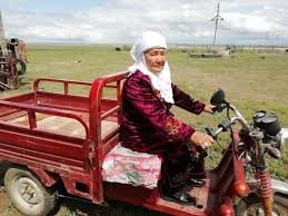 Жасы 80-нен асса да, мотоцикл жүргізетін әжей жұртты таңғалдырды